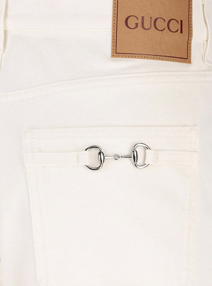 Gucci Denim Trousers With Metal Horsebit Detail On The Back