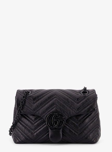 Gucci Matelassé Leather Gg Marmont Crossbody Bag Uni Black
