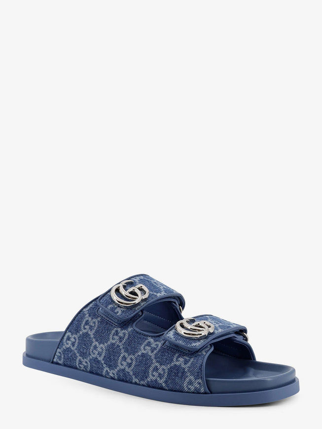 Gucci Laser Gg Denim Sandals With All-Over Motif