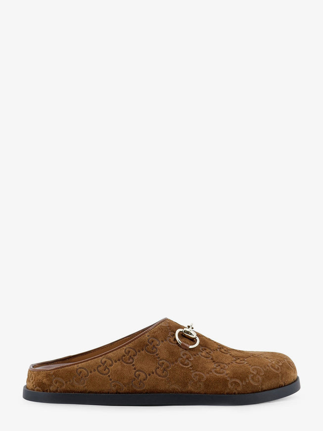 Gucci Suede Sandals With All-Over Gg Motif Pepper Brown P Brown