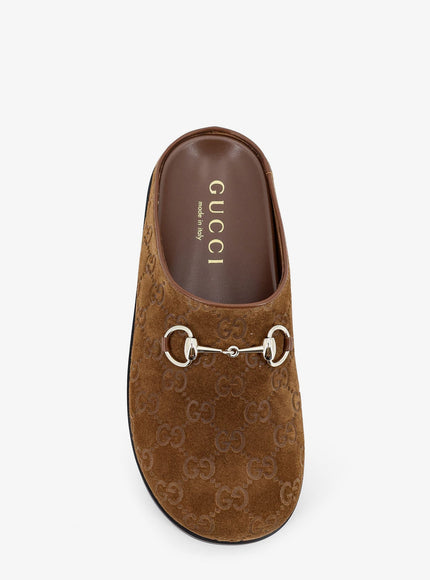 Gucci Suede Sandals With All-Over Gg Motif