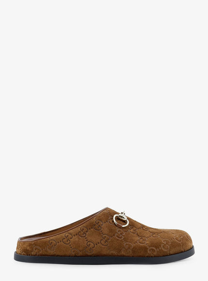 Gucci Suede Sandals With All-Over Gg Motif 41 Pepper Brown P Brown