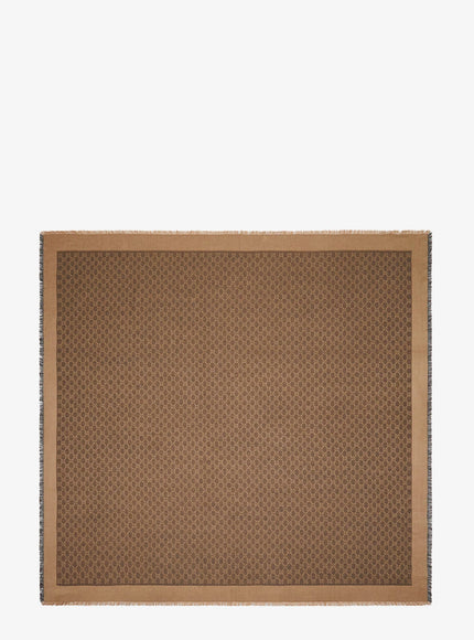 Gucci Gg Silk And Wool Shawl Uni Brownbeige