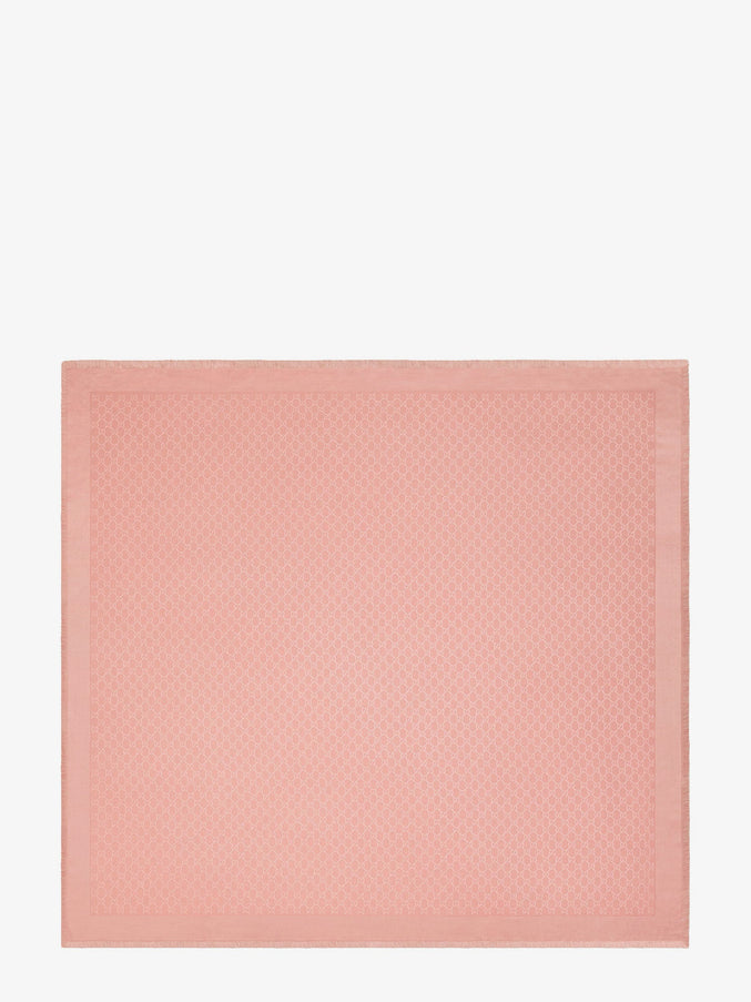 Gucci Gg Silk And Wool Shawl Uni Magentawhte