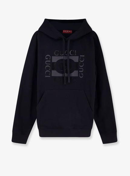 Gucci Cotton Sweatshirt With Gg Incrocio Print Black Mc