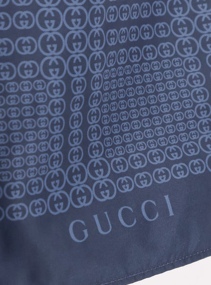 Gucci Nylon Swim Trunks With All-Over Gucci Incrocio Print
