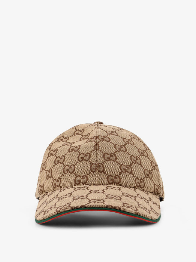 Gucci Gg Fabric Hat Brown Dark Green