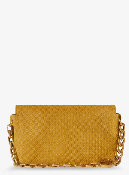Gucci Leather Crossbody Bag With Embossed Gg Motif