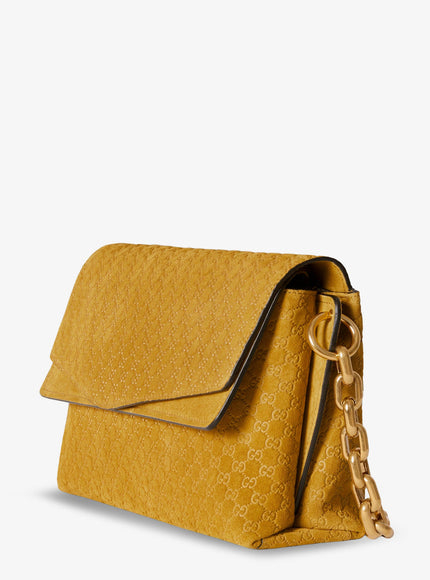 Gucci Leather Crossbody Bag With Embossed Gg Motif