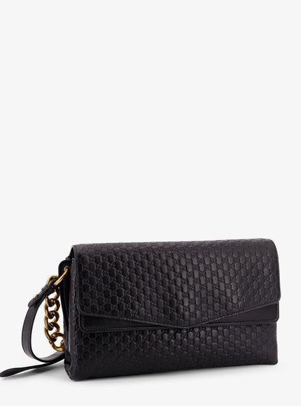 Gucci Leather Crossbody Bag With Embossed Gg Motif