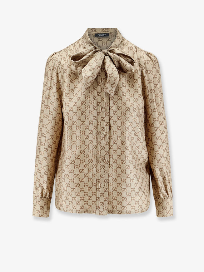 Gucci Gg Silk Shirt 40 Vintage Sand