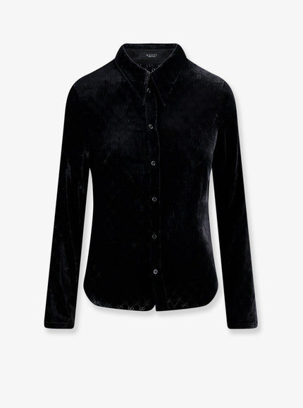 Gucci Stretch Gg Dévoré Velvet Shirt Black