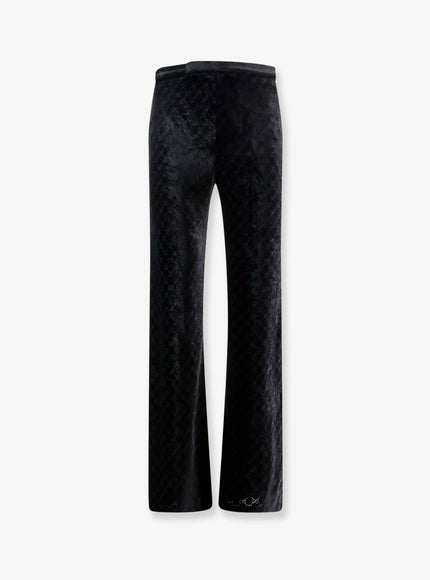 Gucci Gg Stretch Devoré Velvet Trousers 46 Black