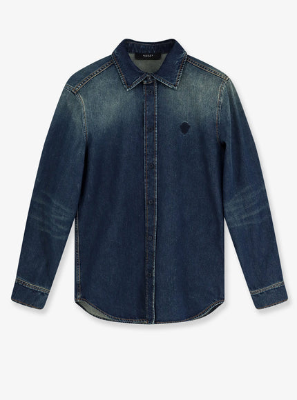 Gucci Certified Washed Cotton Denim Shirt 46 Blue