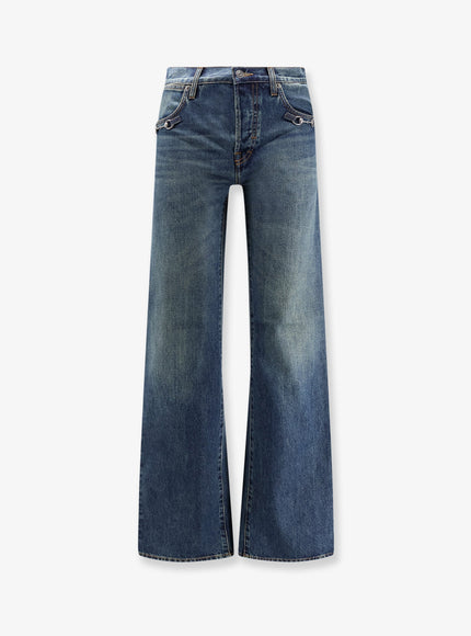 Gucci Cotton Jeans With Horsebit Blue