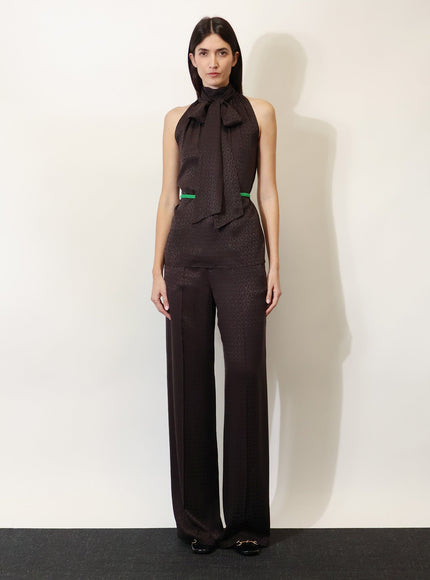 Gucci Horsebit Jacquard Silk Sleeveless Shirt