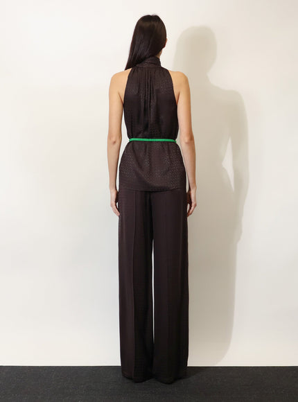 Gucci Horsebit Jacquard Silk Sleeveless Shirt