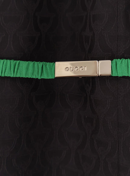 Gucci Horsebit Jacquard Silk Sleeveless Shirt