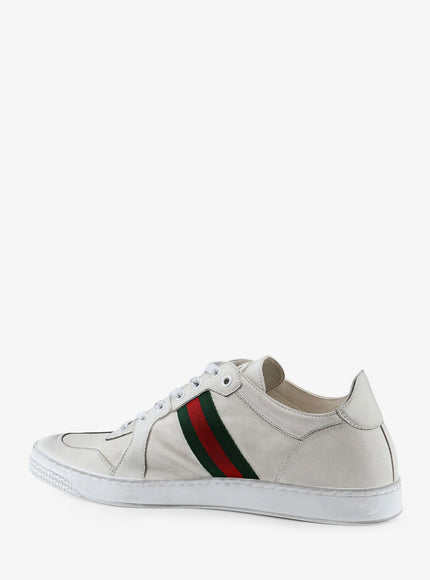 Gucci Leather Sneakers With Web Detail On The Side
