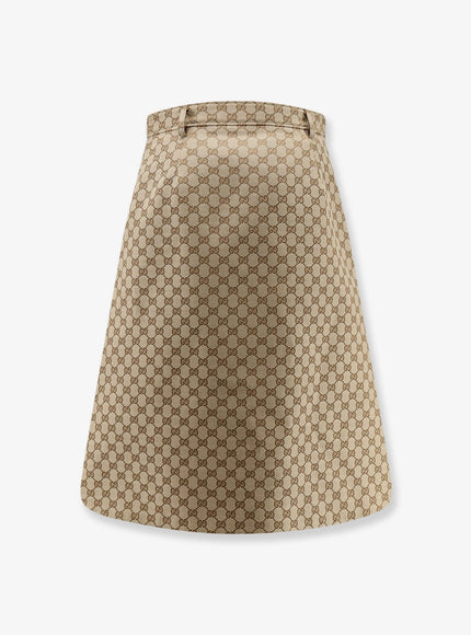 Gucci Gg Cotton Canvas Skirt