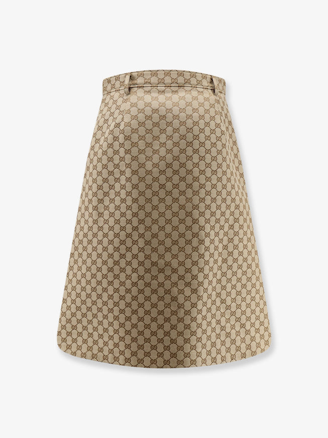 Gucci Gg Cotton Canvas Skirt
