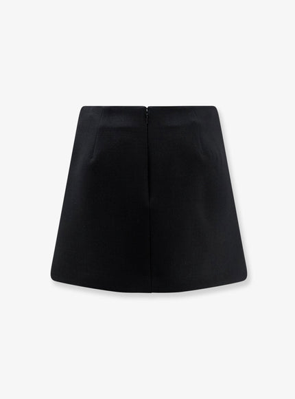 Gucci Wool Crepe Skirt With Double G Button