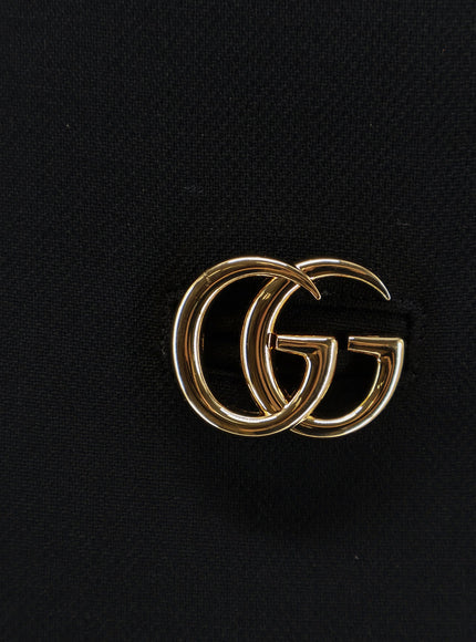 Gucci Wool Crepe Skirt With Double G Button