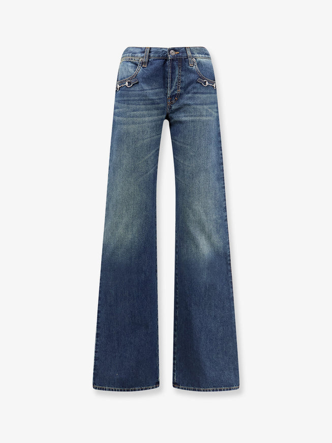 Gucci Cotton Jeans With Horsebit Blue