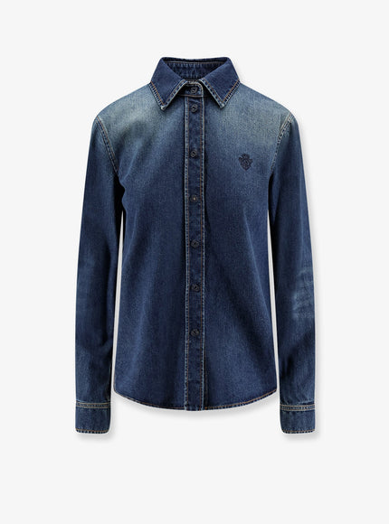 Gucci Denim Shirt With Embroidery Blue