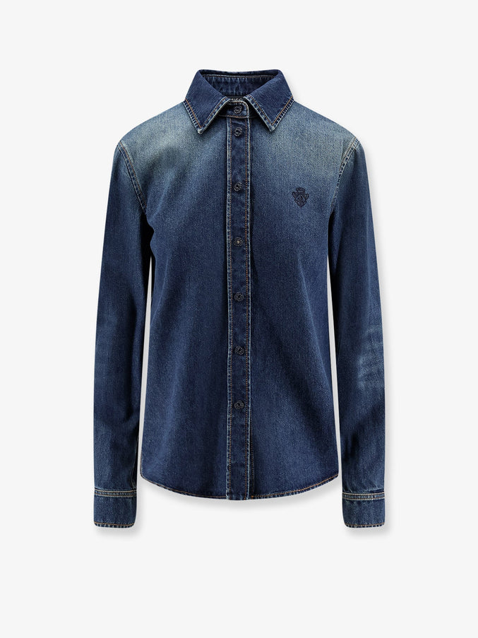 Gucci Denim Shirt With Embroidery Blue