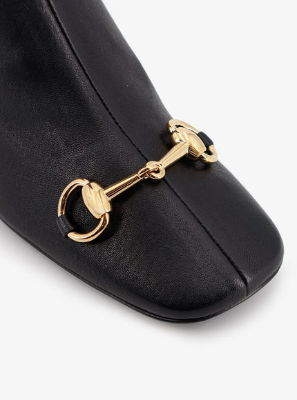 Gucci Women's Signora Leather Boots With Horsebit On The Front