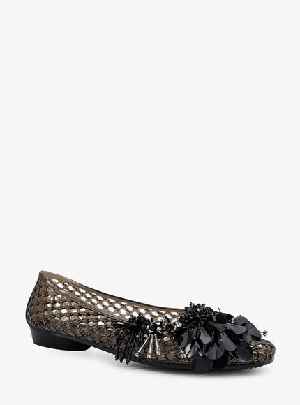 Heavenly Jelly Pvc Ballerinas With Beads On The Front