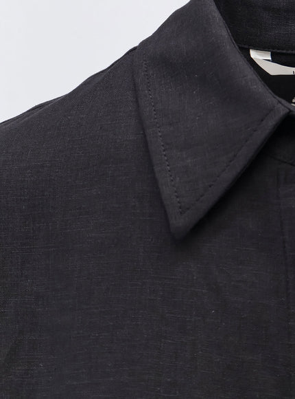 Hevo Arigliano Viscose And Linen Chemisier Dress