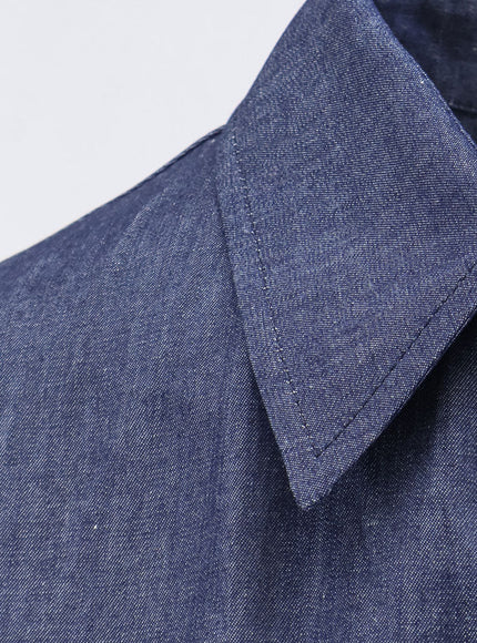 Hevo Arigliano Viscose And Linen Chemisier Dress