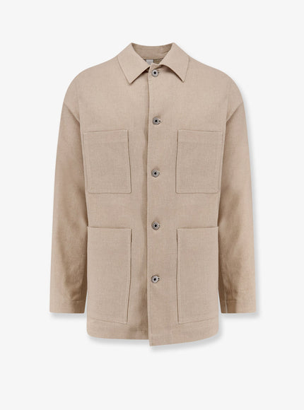 Hevo Castelluccio Cotton And Linen Jacket Safari