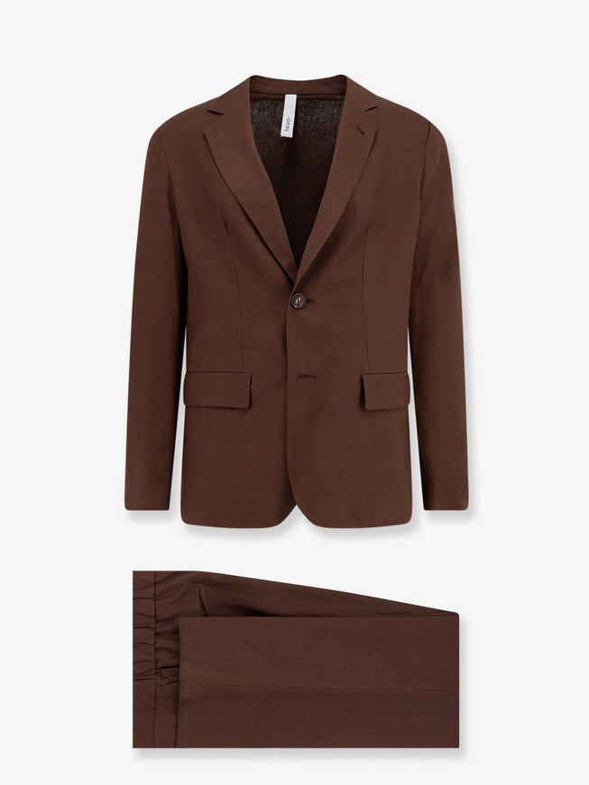 Hevo Galatina Linen And Viscose Suit Brown