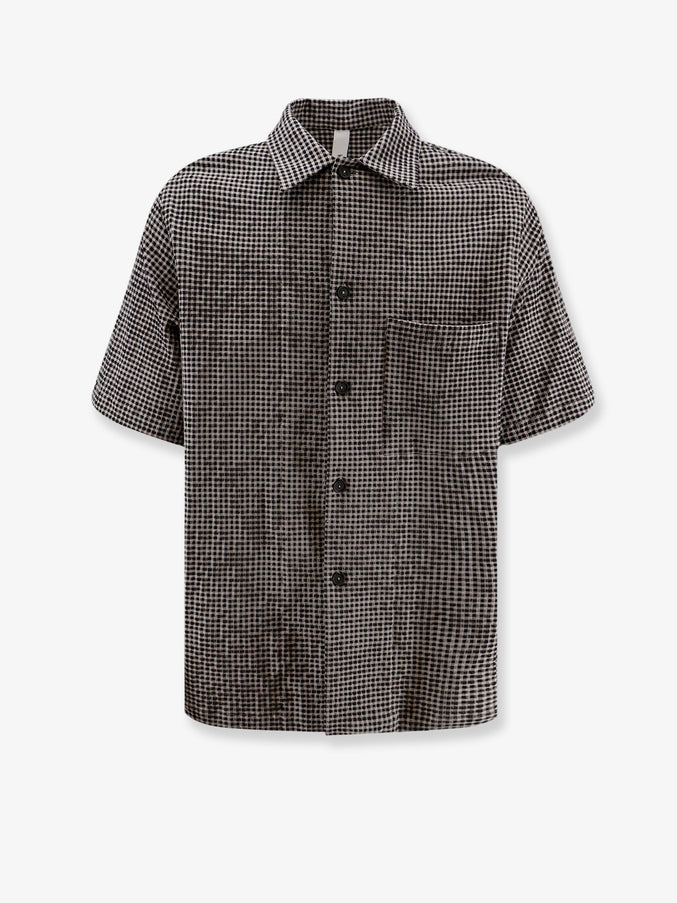 Hevo Cotton Blend Shirt With Checked Pattern Blackwhite
