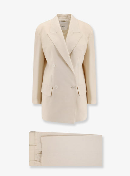 Hevo Rocchetta Linen And Viscose Suit Beige