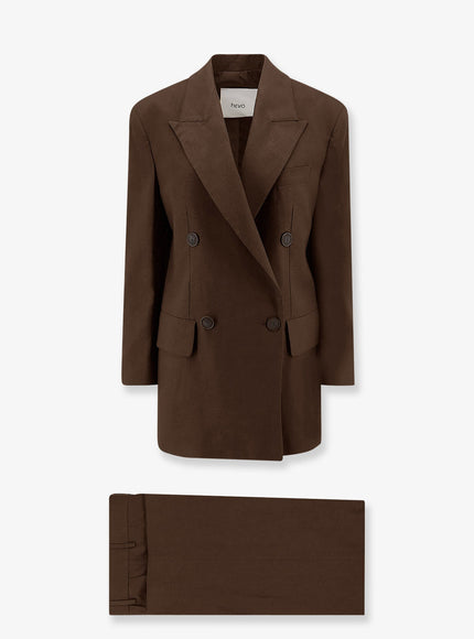 Hevo Rocchetta Linen And Viscose Suit Brown