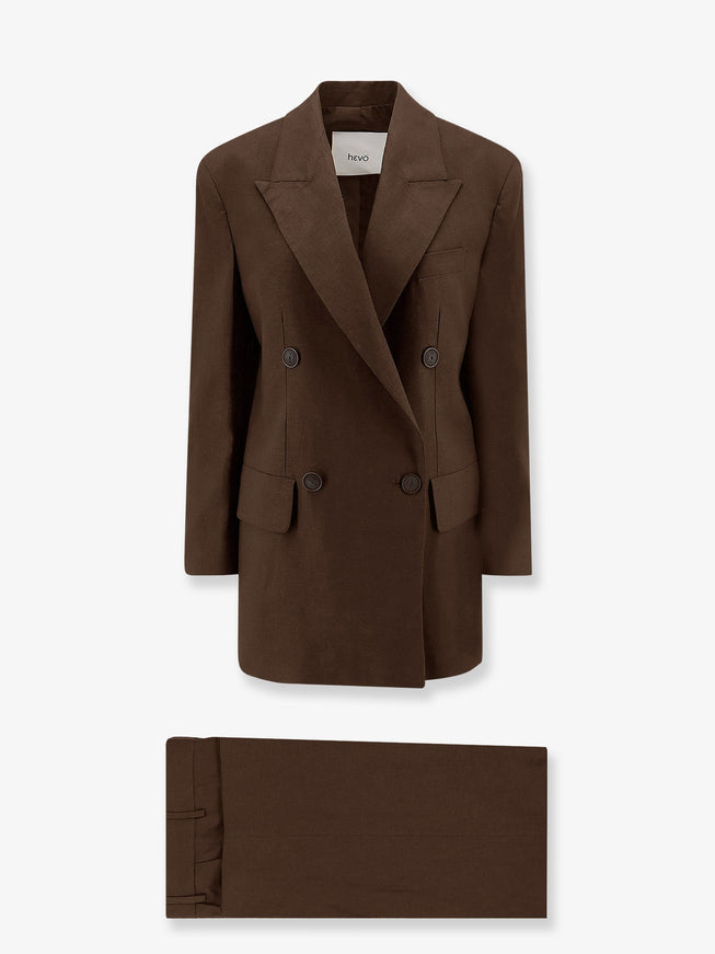 Hevo Rocchetta Linen And Viscose Suit Brown
