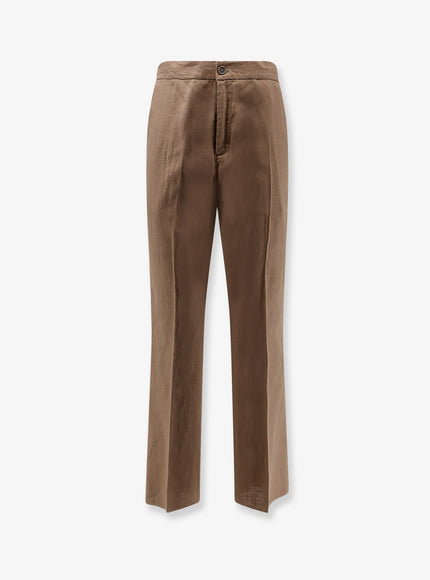 Hevo Torre Chianca Linen And Viscose Trousers Taupe