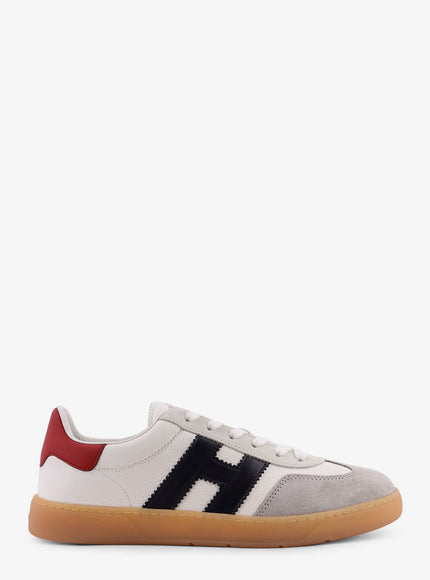 Hogan Leather Sneakers With Suede Inserts Bianco