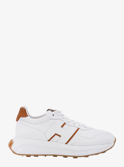 Hogan Leather Sneakers With Logo On The Side Bianco