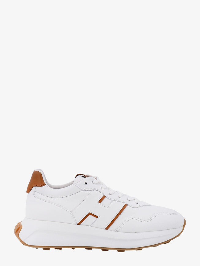 Hogan Leather Sneakers With Logo On The Side Bianco