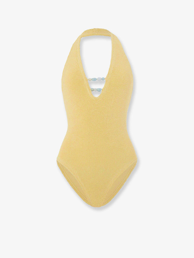 Hunza G Adriana Crinkle Fabric One-Piece Swimsuit Uni Butter