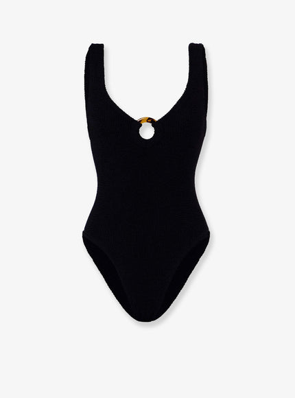 Hunza G Celine Crinkle Fabric One-Piece Swimsuit Uni Black