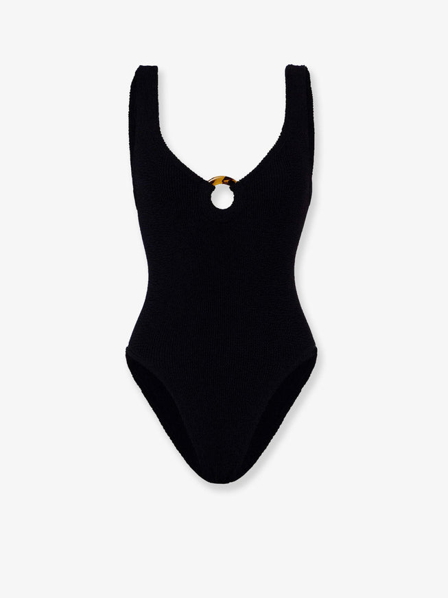 Hunza G Celine Crinkle Fabric One-Piece Swimsuit Uni Black