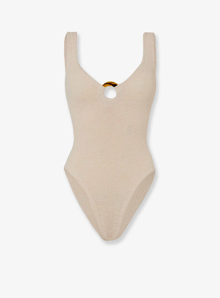 Hunza G Celine Crinkle Fabric One-Piece Swimsuit Uni Blush