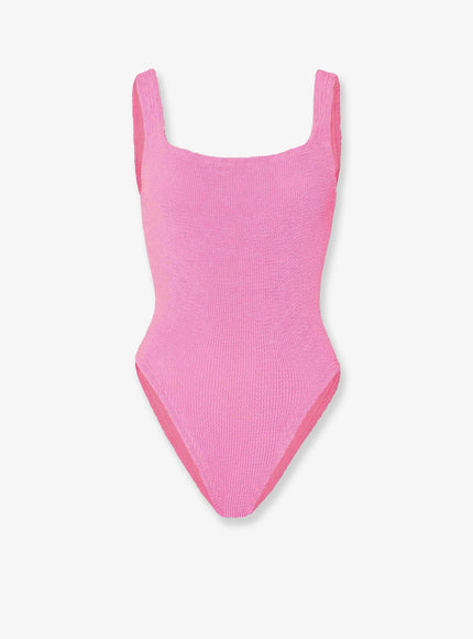 Hunza G Crinkle Fabric One-Piece Swimsuit Uni Bubblegum