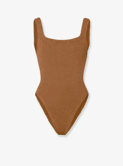 Hunza G Crinkle Fabric One-Piece Swimsuit Uni Metalliccocoa